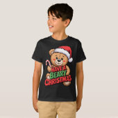 Funny Cute Bear Pun Holiday Xmas Have A Beary Chri Tシャツ (正面フル)