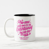 Funny Cute BFFs Bestie Swirly Friendship ツートーンマグカップ (左)