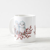 Funny Cute Bird Couple Adorable Winter Birds Art コーヒーマグカップ (正面左)
