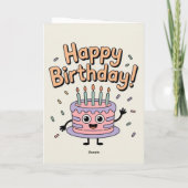 Funny Cute Birthday Cake Card for Kids カード (裏面)