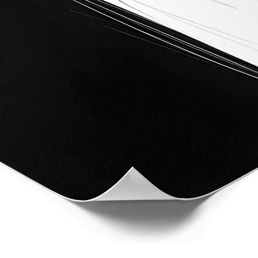 Funny Cute Black cat ポスター (角)