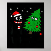 Funny Cute Black Cat What Jamas Christmas Tree Cos ポスター (正面)