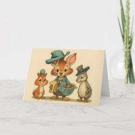 Funny Cute Cartoon Animal Couriers Any Occasion  カード