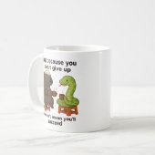Funny, cute, cartoon animal snake short quote gift コーヒーマグカップ (正面左)