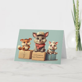Funny Cute Cartoon Animals Any Occasion Delivery カード