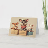 Funny Cute Cartoon Animals Delivery Any Occasion カード (正面)
