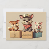 Funny Cute Cartoon Animals Delivery  Any Occasion シーズンカード (正面)