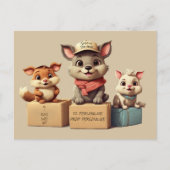 Funny Cute Cartoon Animals Delivery  Any Occasion シーズンポストカード (正面)