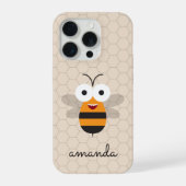 Funny Cute Cartoon Honey Bee Honeycomb iPhoneケース (裏面)