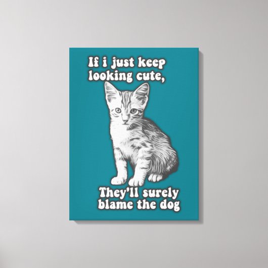 Funny cute cat meme for cat owners & kitty lovers キャンバスプリント (正面)