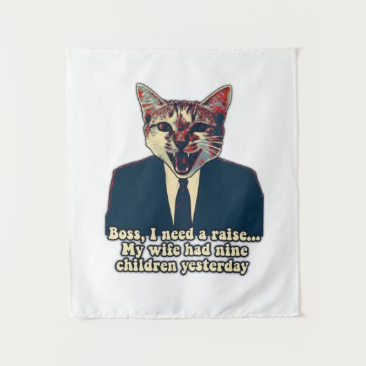Funny cute cat meme for cat persons and cat lovers タペストリー (正面)