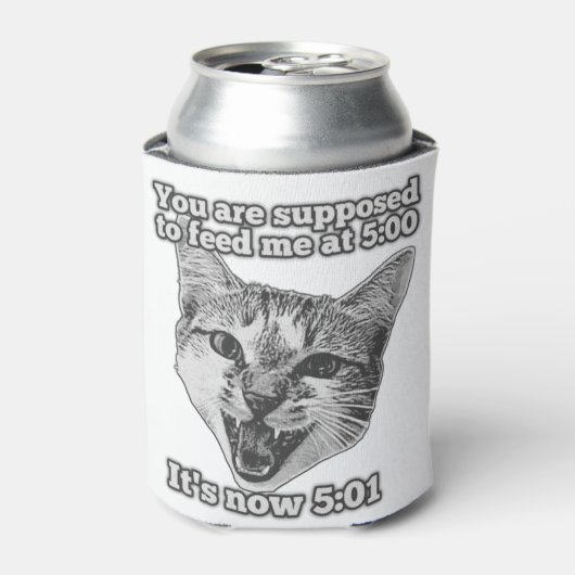 Funny cute cat meme for cat persons and cat owners 缶クーラー (缶正面)