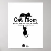 Funny Cute Cat Wine Mom Quote Typography Gift ポスター (正面)