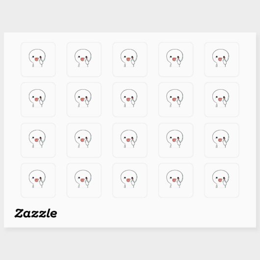 Funny Cute Chibi Character Sticker スクエアシール (シート)