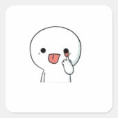 Funny Cute Chibi Character Sticker スクエアシール (正面)