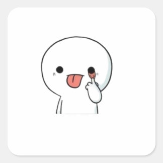 Funny Cute Chibi Character Sticker スクエアシール