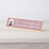 Funny Cute Chic Best Friend & Boss Lady Galentines デスクネームプレート (正面)