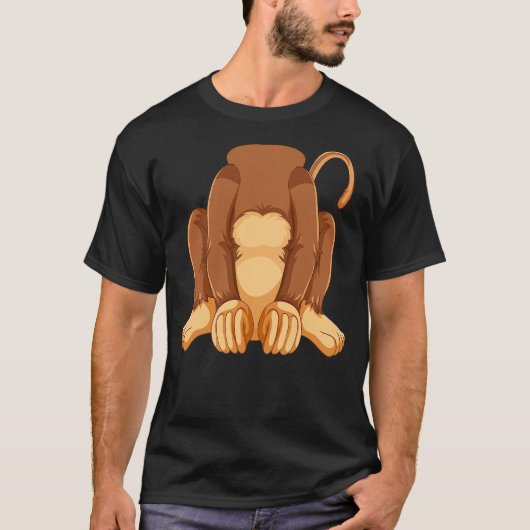 Funny Cute chimpanzee Animal Matching Monkey costu Tシャツ (正面)