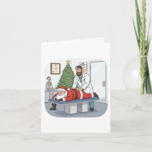 Funny/Cute Christmas Card for Chiropractors カード (正面)