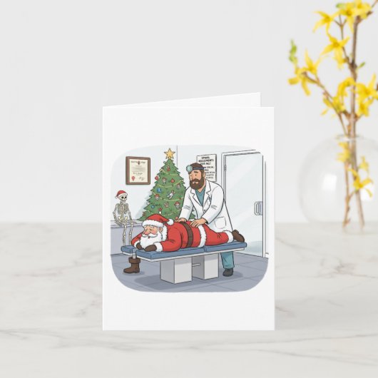 Funny/Cute Christmas Card for Chiropractors カード (黄色い花)