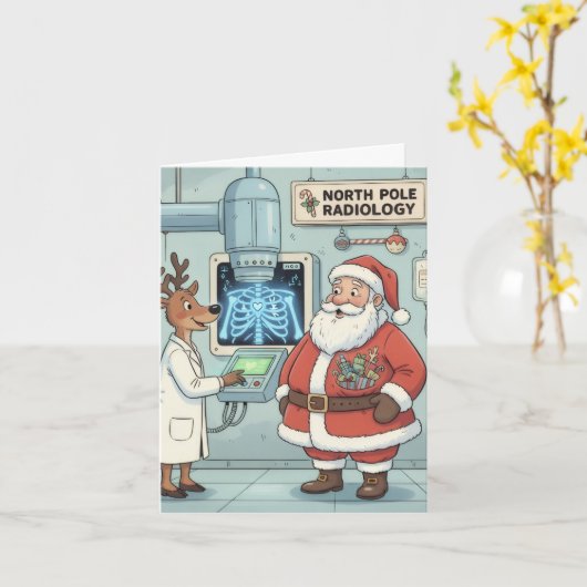 Funny/Cute Christmas Card for X-Ray Techs カード (黄色い花)