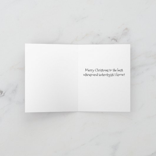 Funny/Cute Christmas Card Ultrasound Technologist! カード (内部)