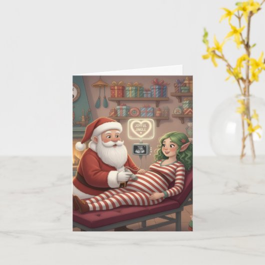 Funny/Cute Christmas Card Ultrasound Technologist! カード (黄色い花)