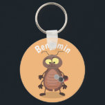 Funny cute cockroach cartoon character キーホルダー<br><div class="desc">This funny roach is for bug lovers! Drawn in cute cartoon style.</div>