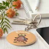 Funny cute cockroach cartoon character キーホルダー (側面)