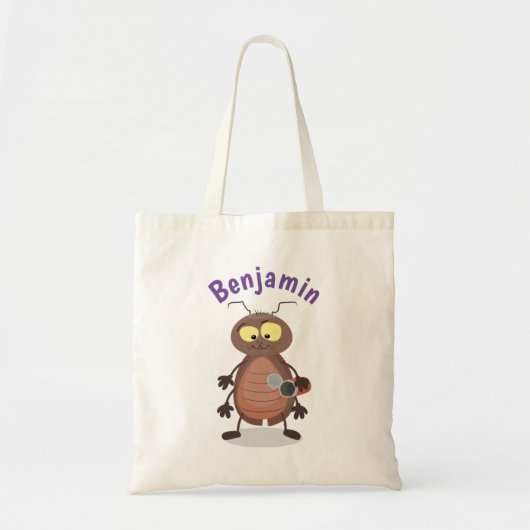 Funny cute cockroach cartoon character トートバッグ (正面)