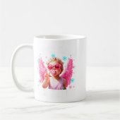 Funny Cute Cud Says Six Seven Valentine's Day 67 M コーヒーマグカップ (左)