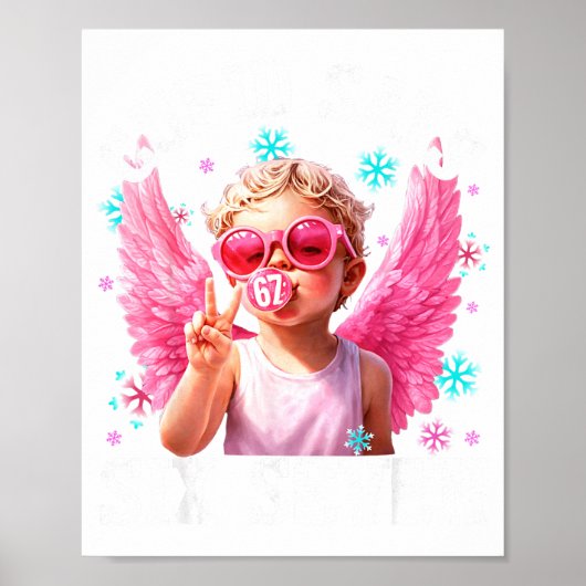 Funny Cute Cud Says Six Seven Valentine's Day 67 M ポスター (正面)