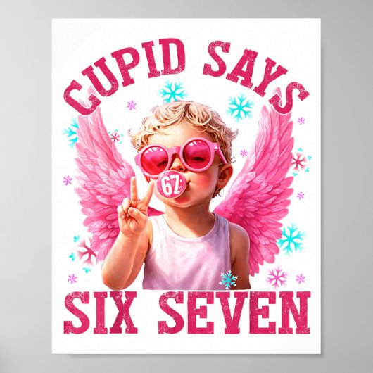 Funny Cute Cud Says Six Seven Valentine's Day 67 M ポスター (正面)