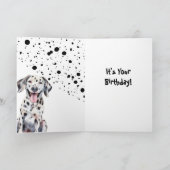 Funny Cute Dalmatian Peeking Dog Birthday Folded カード (内部)