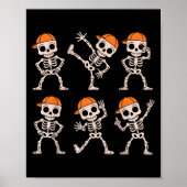 Funny Cute Dancing Skeleton Halloween Boys Kids To ポスター (正面)