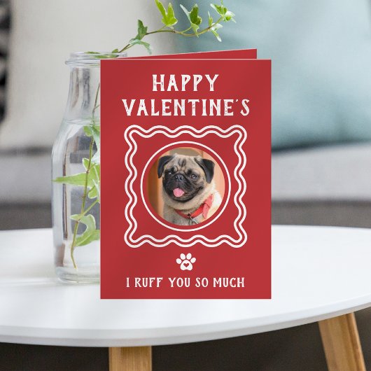 Funny Cute Dog Parent Happy Valentine's Day シーズンカード