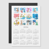 Funny Cute Dog Puppy Year 2026 Magnetic Calendar (正面/裏面)