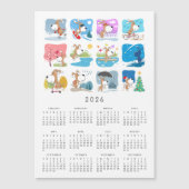 Funny Cute Dog Puppy Year 2026 Magnetic Calendar (正面)