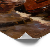 Funny Cute Dogs Playing Checkers Gift Poster ポスター (角)