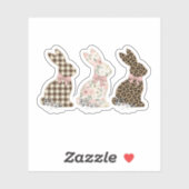 Funny Cute Easter Bunnies Holiday Bow Girls Women  シール (シート)