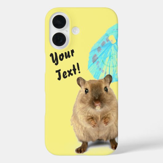 Funny Cute Gerbil Summer Holiday Yellow Case-Mate iPhoneケース (裏面)