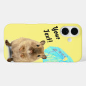 Funny Cute Gerbil Summer Holiday Yellow Case-Mate iPhoneケース (裏面 (横))