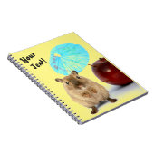 Funny Cute Gerbil Summer Holiday Yellow Your Text ノートブック (右側)