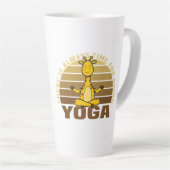 Funny cute giraffe doing yoga. funny yoga poses カフェラテマグ (右アングル)