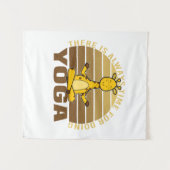 Funny cute giraffe doing yoga. funny yoga poses タペストリー (正面(横))