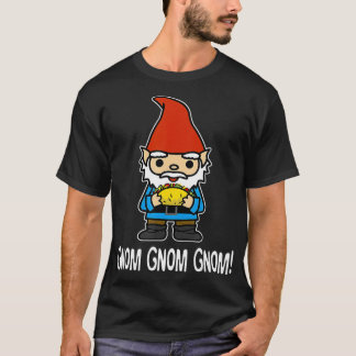 Funny Cute Gnome Eating a Taco Saying Gnom Gnom Gn Tシャツ