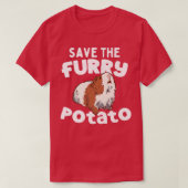 Funny Cute Guinea Pig Save The Furry Potato Premiu Tシャツ (デザイン正面)