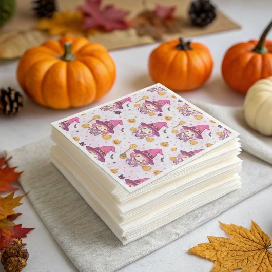 Funny Cute Halloween Pattern with Pumpkins witch 