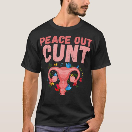 Funny Cute Hysterectomy Peace Out Uterus  Tシャツ (正面)