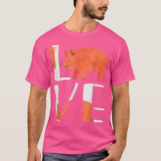Funny Cute I Love Pig Shirt Farm Tシャツ